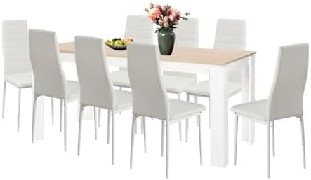Esszimmergruppe mit 4 Stühlen Esstisch Hochlehner Kunstleder Sitzgruppe für Familie
| 110cm Eiche-Schwarz Tisch + 4 Sch