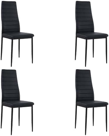 Esszimmergruppe mit 4 Stühlen Esstisch Hochlehner Kunstleder Sitzgruppe für Familie
| 110cm Eiche-Schwarz Tisch + 4 Sch