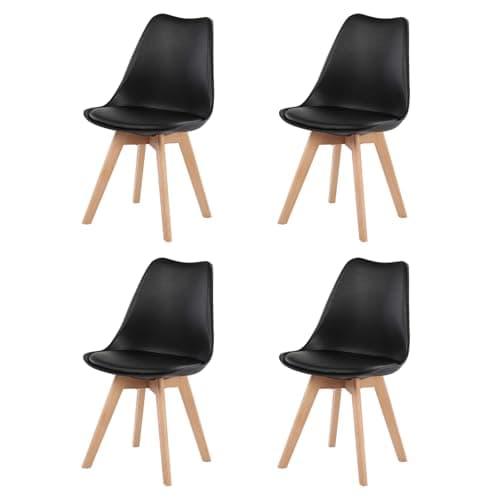 Esszimmergruppe Esstisch 120CM Rechteckig Holz + 4er Stühle grau Eiche-Weiß Tischbein für Wohnzimmer Küche Büro