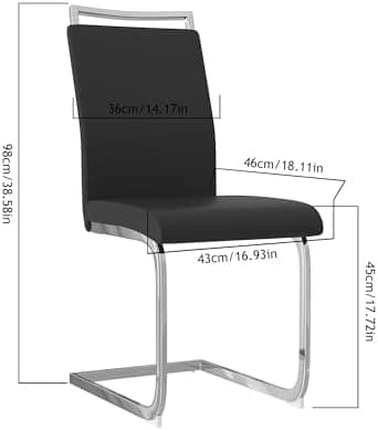 Goldfan Esstisch Set für Küche, Esszimmer & Wohnzimmer (110cm, Schwarz) mit Kunstleder Stühlen
| Goldfan Rechteckiger G