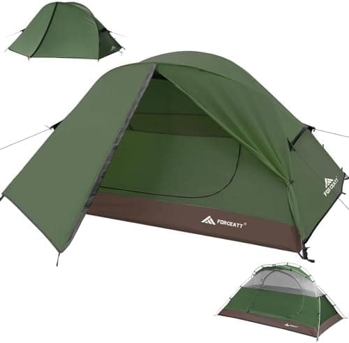 Forceatt Campingzelt 2 bis 3 Personen 4 Jahreszeiten | Ultraleicht für Camping und Rucksackreisen | Doppeltüren, Wasserd