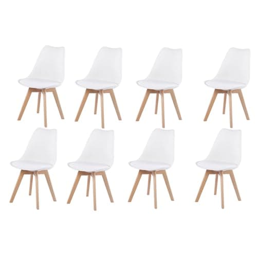 Esszimmergruppe Esstisch 120CM Rechteckig Holz + 4er Stühle grau Eiche-Weiß Tischbein für Wohnzimmer Küche Büro