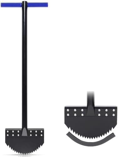 Einteiliger Rasenkantenstecher 100cm mit Federstahl-Sägezahnklinge Rostfrei für Gartenbeetrasenpflege