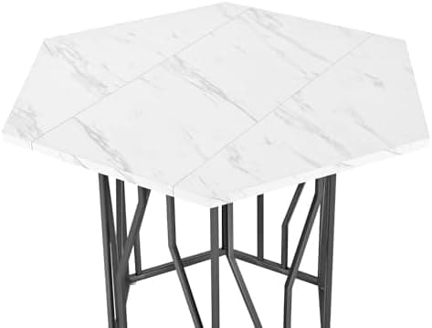 HAUSPROFI Schwarz + Gold Esstisch 5-teiliges Set Küchen Esszimmer Wohnzimmer Sechseckiger Esstisch 115.5x100x75cm mit 4