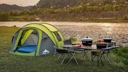 Three Bears 3-4 Personen Zelt - Schnell & Einfach aufbaufbar, Ideal für Camping & Outdoor-Abenteuer - Automatischer Aufb
