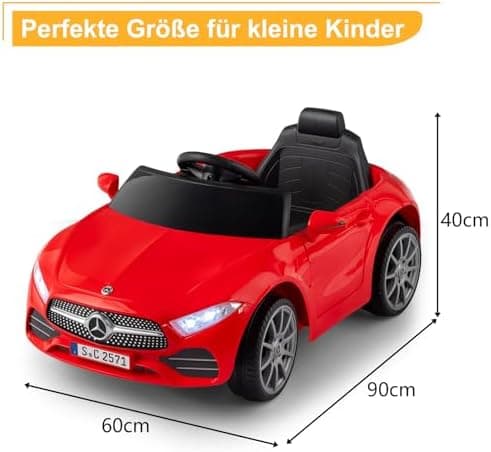 LEADZM Kinder Elektroauto Mercedes Benz CLS 350 - Elektrisch mit MP3, Hupe und LED-Leuchten (CLS Schwarz)