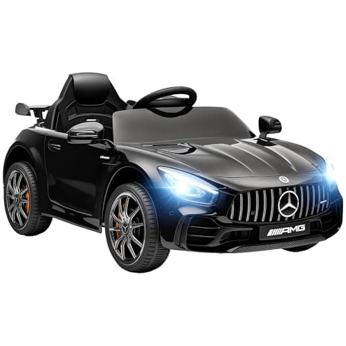 AIYAPLAY Kinder Elektroauto Schwarz für 3-6 Jahre mit 2,4G Fernbedienung und Musik