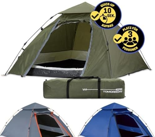 Lumaland 2-3 Personen Pop Up Camping Zelt | 4 Jahreszeiten Igluzelt | Leicht, Wasserdicht & Robust