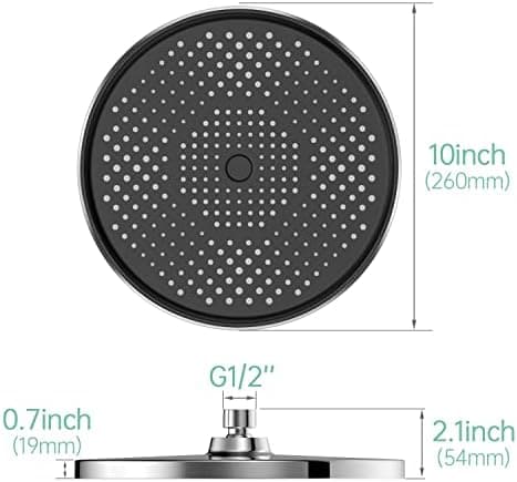 Regenduschkopf YUANNY Wasserspar 10 Zoll Stable ABS Chrom Universal-Kopfbrause Anti-Kalk-Düsen Ø 26 cm