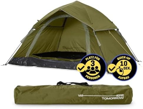 Lumaland Lightweights Pop Up Wurfzelt 2-4 Personen | Ideal für Trekking & Festival | Wasserdicht 210x190x110cm
Lumaland