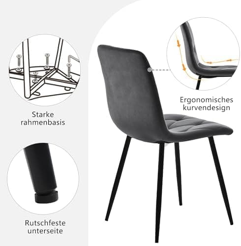 HAUSPROFI Schwarz + Gold Esstisch 5-teiliges Set Küchen Esszimmer Wohnzimmer Sechseckiger Esstisch 115.5x100x75cm mit 4