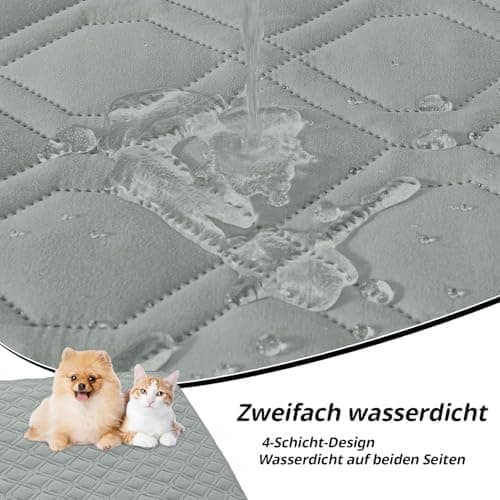 Homaxy Hundedecke Wasserdicht für Outdoor-Use, Weich und Wendig, ideal für Sofa, Couch und Bett (130x100cm, Grau+Dunkelg