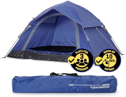 Lumaland Lightweights Pop Up Wurfzelt 2-4 Personen | Ideal für Trekking & Festival | Wasserdicht 210x190x110cm
Lumaland