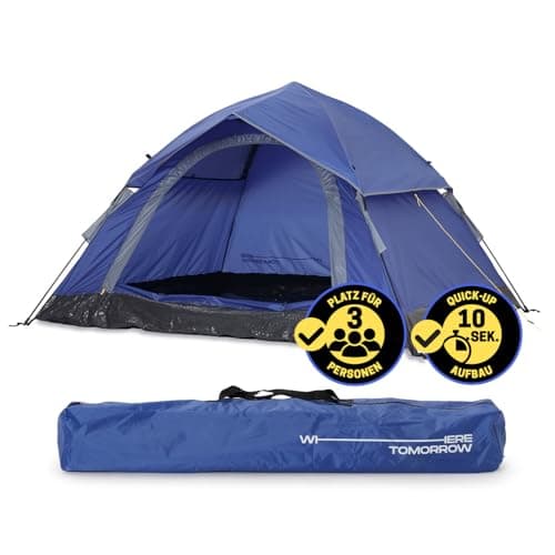 Lumaland Lightweights Pop Up Wurfzelt 2-4 Personen | Ideal für Trekking & Festival | Wasserdicht 210x190x110cm
Lumaland