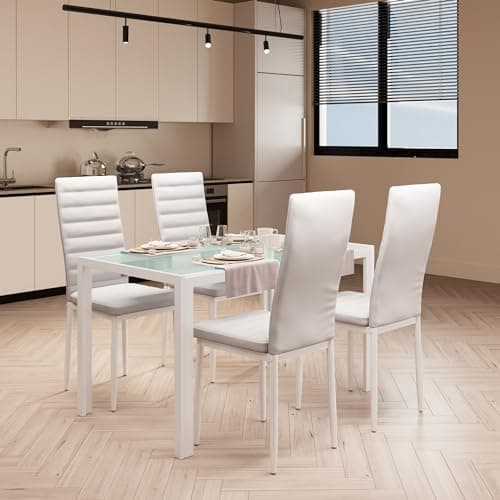 Bealife Esszimmer Set Esstisch 4 Stühle Schwarz