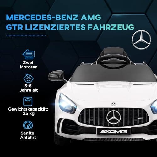 AIYAPLAY Kinder Elektroauto Schwarz für 3-6 Jahre mit 2,4G Fernbedienung und Musik