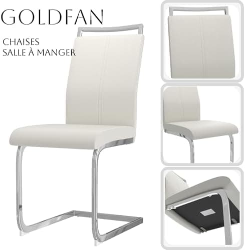 Goldfan Esstisch Set für Küche, Esszimmer & Wohnzimmer (110cm, Schwarz) mit Kunstleder Stühlen
| Goldfan Rechteckiger G