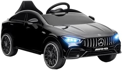 AIYAPLAY Kinder Elektroauto Mercedes-Benz AMG CLA 45 Hellblau 3-6 Jahreuellernmotorisiert Mit Musik Hupe Fernbedienung 2
