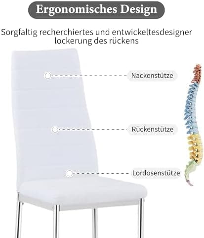 Goldfan Esstisch Set für Küche, Esszimmer & Wohnzimmer (110cm, Schwarz) mit Kunstleder Stühlen
| Goldfan Rechteckiger G
