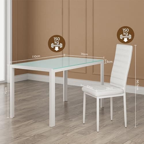 Bealife Esszimmer Set Esstisch 4 Stühle Schwarz