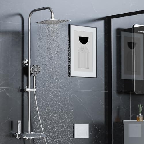 YEAUPE PRO Regendusche 10 Zoll – Edelstahl 304, Hochdruck Kopfbrause mit Selbstreinigenden Düsen und Chromierz[eventscen
