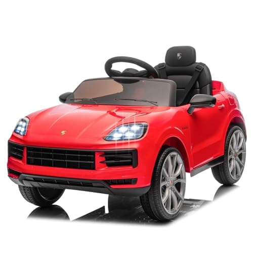 LALAHO Kinder Elektroauto 12V Schwarz mit MP3-Funktion und LED-Leuchten
