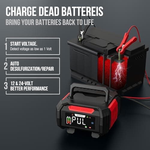 NEXPEAK NC315 15 A Kfz-Ladegerät - intelligente automatische Kabelaufbewahrung &.Tempausgleich zur Batterieladung - für