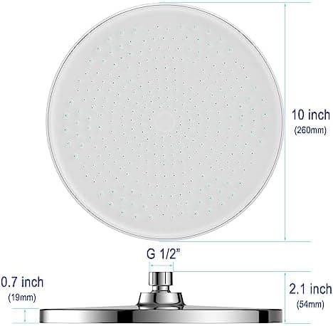 Regenduschkopf YUANNY Wasserspar 10 Zoll Stable ABS Chrom Universal-Kopfbrause Anti-Kalk-Düsen Ø 26 cm