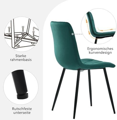 HAUSPROFI Schwarz + Gold Esstisch 5-teiliges Set Küchen Esszimmer Wohnzimmer Sechseckiger Esstisch 115.5x100x75cm mit 4