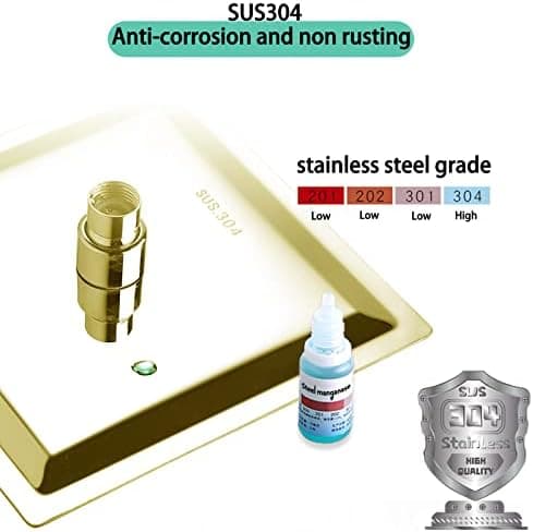 Regendusche Duschkopf Edelstahl AISI304 Anti-Kalk-Düsen
| Quadratischer Regenduschkopf 12 Zoll Regendusche
| Regendusch