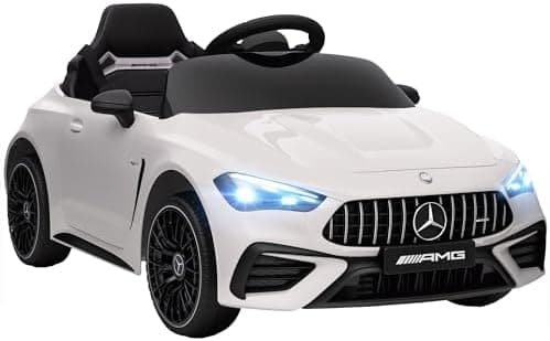 AIYAPLAY Kinder Elektroauto Mercedes-AMG Grau fuht mit Musik & Lichterkranz für 3-6 Jahre