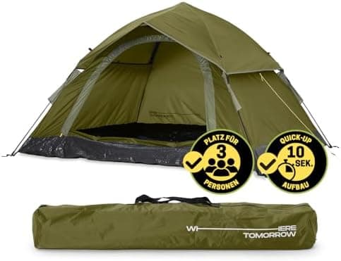 Lumaland Lightweights Pop Up Wurfzelt 2-4 Personen | Ideal für Trekking & Festival | Wasserdicht 210x190x110cm
Lumaland