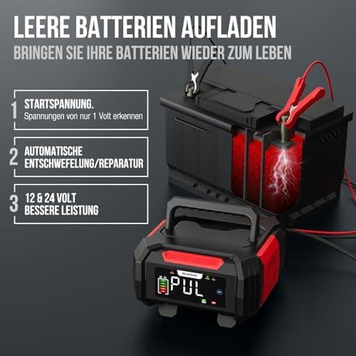 NEXPEAK NC315 15A Autobatterieladegerät - intelligentes Ladegerät für Auto, LKW, Motorrad - 12V/24V LiFePO4 & Blei-Säure