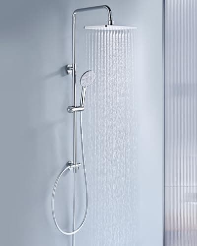 YEAUPE PRO Regendusche 10 Zoll – Edelstahl 304, Hochdruck Kopfbrause mit Selbstreinigenden Düsen und Chromierz[eventscen