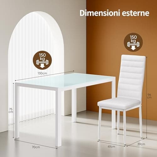 Bealife Esszimmer Set Esstisch 4 Stühle Schwarz