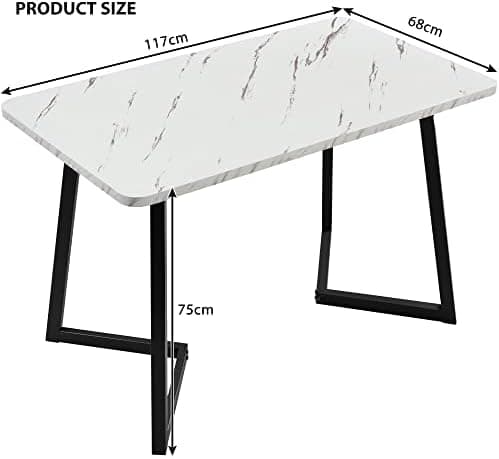 Modern Küchentisch Set Essgruppe 117x68cm Rechteckig 4 Stühle Dunkelgrau Twill Leinentuch(Schwarze Tischbeine)