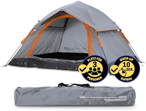 Lumaland Lightweights Pop Up Wurfzelt 2-4 Personen | Ideal für Trekking & Festival | Wasserdicht 210x190x110cm
Lumaland