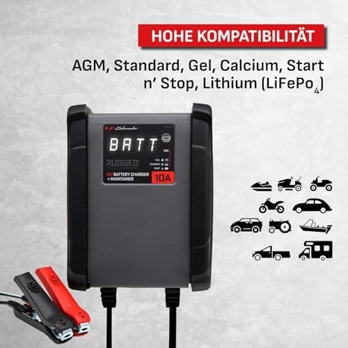 Schumacher Rugged SPX 458 Automatisches und intelligentes Lade- und Erhaltungsgerät - für Motorrad, Auto, Boot, Schutzar