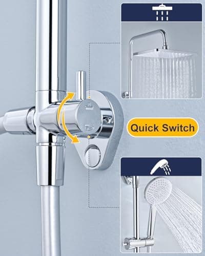 YEAUPE PRO Regendusche 10 Zoll – Edelstahl 304, Hochdruck Kopfbrause mit Selbstreinigenden Düsen und Chromierz[eventscen