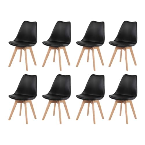 Esszimmergruppe Esstisch 120CM Rechteckig Holz + 4er Stühle grau Eiche-Weiß Tischbein für Wohnzimmer Küche Büro
