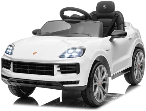LALAHO Kinder Elektroauto 12V Schwarz mit MP3-Funktion und LED-Leuchten