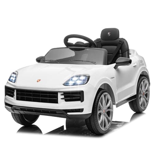 LALAHO Kinder Elektroauto 12V Schwarz mit MP3-Funktion und LED-Leuchten