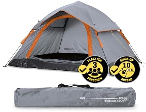 Lumaland Lightweights Pop Up Wurfzelt 2-4 Personen | Ideal für Trekking & Festival | Wasserdicht 210x190x110cm
Lumaland