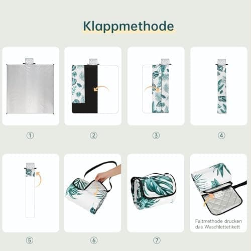 HAUSPROFI Wasserdichte Picknickdecke 200x200 - Isoliert & XXL für Outdoor Aktivitäten - Kompakt & leicht trugbar