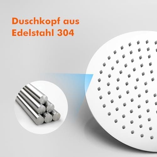 Ibergrif Edelstahl Duschkopf Regendusche 10 Zoll Silber Global Recycled Standard