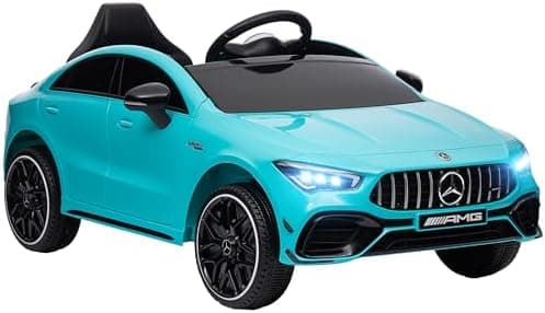 AIYAPLAY Kinder Elektroauto Mercedes-Benz AMG CLA 45 Hellblau 3-6 Jahreuellernmotorisiert Mit Musik Hupe Fernbedienung 2