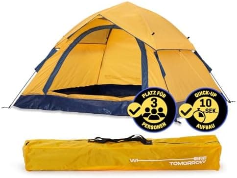 Lumaland Lightweights Pop Up Wurfzelt 2-4 Personen | Ideal für Trekking & Festival | Wasserdicht 210x190x110cm
Lumaland