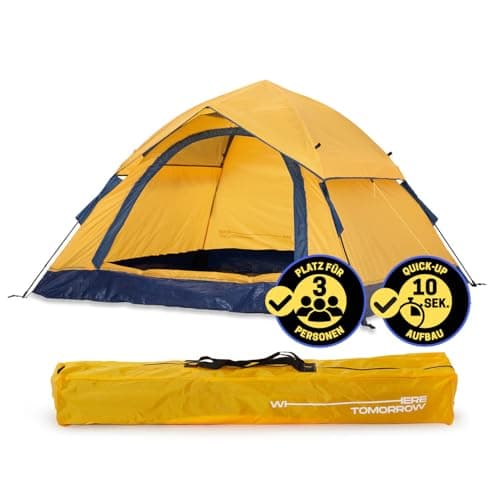 Lumaland Lightweights Pop Up Wurfzelt 2-4 Personen | Ideal für Trekking & Festival | Wasserdicht 210x190x110cm
Lumaland