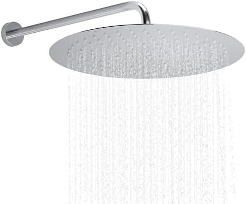 JOHO Edelstahl Regendusche Duschkopf, Quadratisch 12 Zoll Anti-Kalk-Düsen, für Badezimmer und Wellnesszimmer mit Chromtö