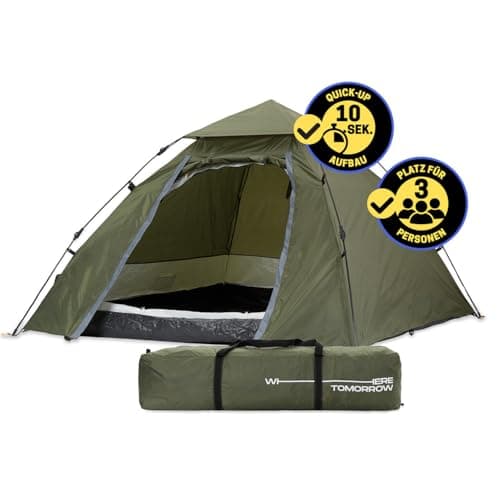 Lumaland 2-3 Personen Pop Up Camping Zelt | 4 Jahreszeiten Igluzelt | Leicht, Wasserdicht & Robust